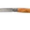 Opinel Pocket Knife No. 8 Luxury Range With Leather Sheath, Olive Wood