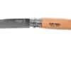 Opinel Pocket Knife No. 8 Classic, Stainless Steel, Leather Sheath, Beech