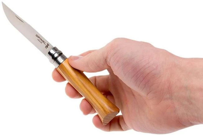 Opinel Pocket Knife No. 6 Luxury Range, Stainless Steel, Olive Wood - Image 7