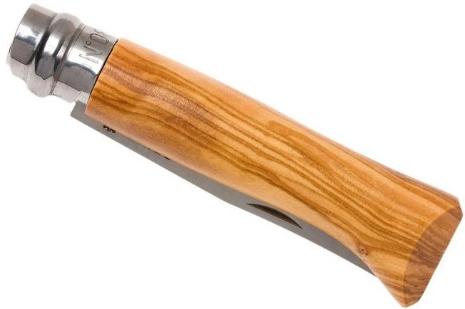 Opinel Pocket Knife No. 8 Luxury Range, Stainless Steel, Olive Wood - Image 4