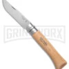 Opinel Knives No. 10 Beechwood Folding Knife - Stainless Steel Plain