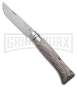 Opinel Knives No. 8 Laminated Gray Birchwood Folding Knife - Stainless Plain
