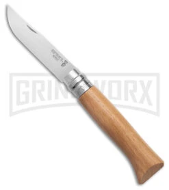 Opinel Knives No. 8 Oak Folding Knife - Stainless Steel