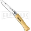 Opinel Knives No. 5 Beech Wood Folding Knife - Stainless Steel Plain