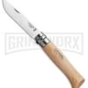 Opinel Knives No. 8 Wood Folding Knife - Stainless Steel Plain