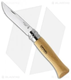 Opinel Knives No. 9 Stainless Steel Knife Beech Wood (3.25" Satin)