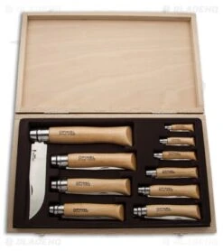Opinel Knives Stainless Steel Folding Knife Beechwood Handles (Set Of 10)