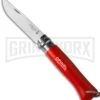 Opinel Knives No. 8 Red Beech Wood Folding Knife W/ Sheath - Stainless Steel