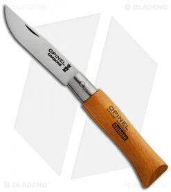 Opinel Knives No. 4 Carbon Steel Folding Knife Beechwood (2" Satin) #4