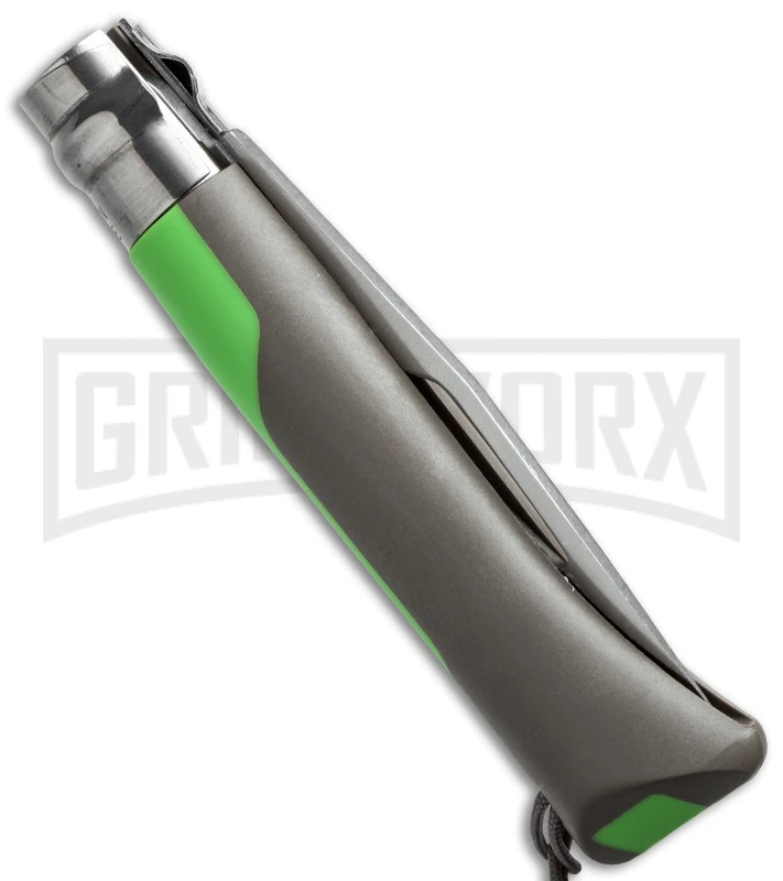 Opinel Knives No. 8 Outdoor Green Folding Knife - Stainless Steel Serr - Image 2