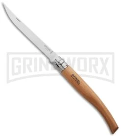Opinel Knives Slim No. 12 Beechwood Folding Knife - Stainless Steel