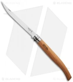Opinel No 15 Slim Stainless Steel Folding Knife Beechwood (5.875" Satin) #15