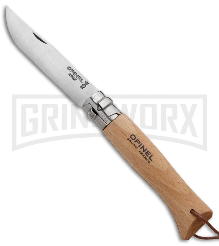 Opinel Knives Trekking No. 8 Beech Wood Folding Knife - Stainless Steel