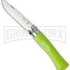 Opinel Knives No. 7 Beech Wood Apple Green Folding Knife - Stainless Steel Plain