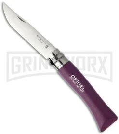 Opinel Knives No. 7 Beech Wood Plum Folding Knife - Stainless Steel