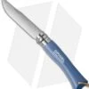 Opinel No 7 Trekking Stainless Steel Knife Blue + Leather (3.25" Satin)