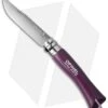 Opinel No 7 Trekking Stainless Steel Knife Plum + Leather (3.25" Satin)
