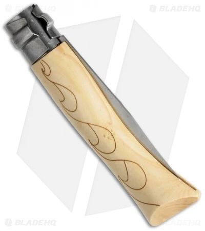 Opinel No. 7 Nature "Wave" Stainless Steel Knife Beech Wood (3" Satin) - Image 2