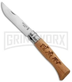 Opinel No. 8 Oak Folding Knife Dogs - Stainless Steel
