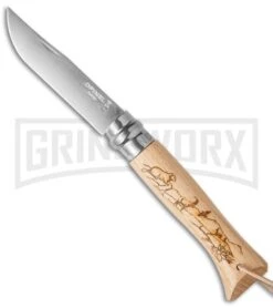 Opinel No. 8 Beachwood Folding Knife Mountain - Stainless Steel